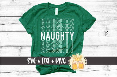 Naughty - Christmas Mirror Word SVG PNG DXF Cut Files SVG Cheese Toast Digitals 