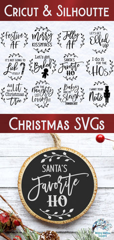 Naughty Christmas Ornament SVG Bundle SVG Wispy Willow Designs 