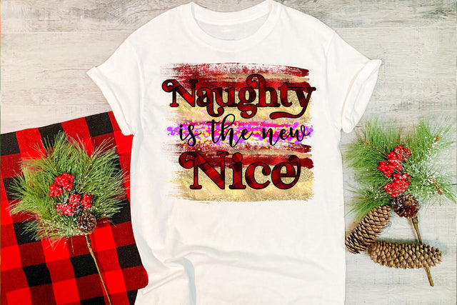Naughty is the New Nice- Christmas Sublimation Design Sublimation Happy Printables Club 