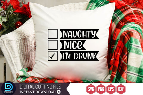Naughty nice i'm drunk SVG, Naughty nice i'm drunk SVG DESIGNISTIC 