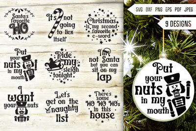 Naughty Sexy Christmas Ornament Svg Bundle. Round Christmas Ornaments Svg. Merry Christmas Svg. Funny and Rude Quotes Dxf Eps Png Pdf SVG Mint And Beer Creations 
