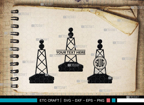 Nautical Buoy Monogram, Nautical Buoy Silhouette, Nautical Buoy Svg, Buoy Svg, Life Buoy, Navy, Boat Helm, SB00080 SVG ETC Craft 