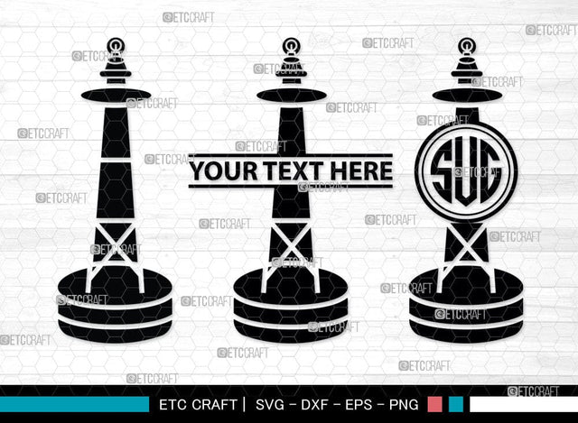 Nautical Buoy Monogram, Nautical Buoy Silhouette, Nautical Buoy Svg, Buoy Svg, Life Buoy, Navy, Boat Helm, SB00080 SVG ETC Craft 