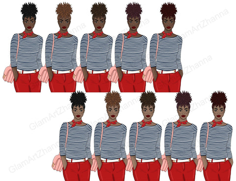 Nautical Clipart | Travel Girl Illustration Set Sketch DESIGN GlamArtZhanna 