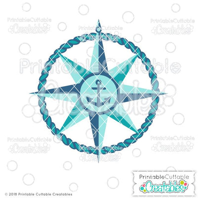 Nautical Compass SVG Printable Cuttable Creatables 
