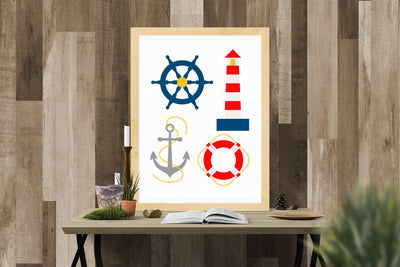 Nautical Lighthouse Life Preserver Ship Anchor Set SVG Designed by Geeks 