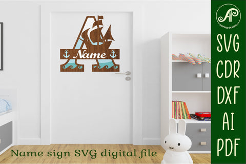 Nautical Monogram Letter A SVG Cut File Graphic SVG APInspireddesigns 