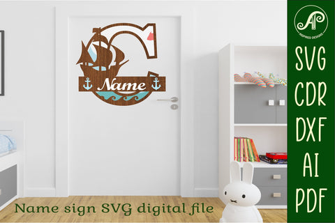 Nautical Monogram Letter C SVG Cut File Graphic SVG APInspireddesigns 