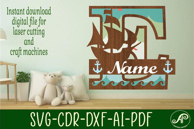 Nautical Monogram Letter E SVG Cut File Graphic SVG APInspireddesigns 