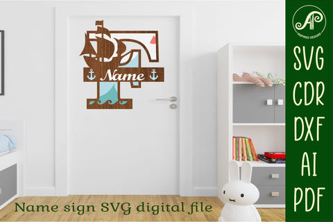 Nautical Monogram Letter F SVG Cut File Graphic SVG APInspireddesigns 