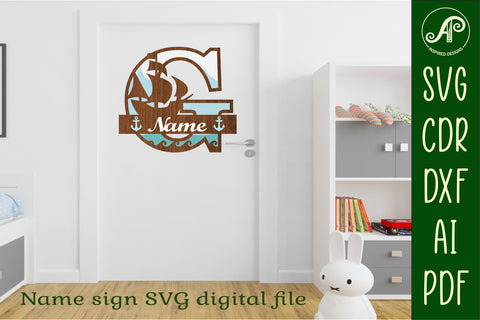 Nautical Monogram Letter G SVG Cut File Graphic SVG APInspireddesigns 