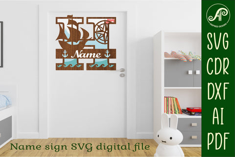 Nautical Monogram Letter H SVG Cut File Graphic SVG APInspireddesigns 