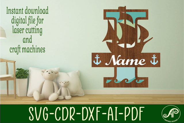 Nautical Monogram Letter I SVG Cut File Graphic SVG APInspireddesigns 