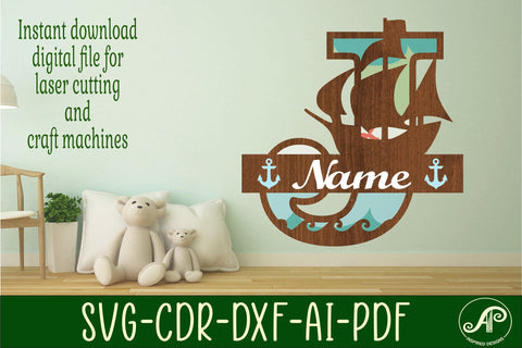 Nautical Monogram Letter J SVG Cut File Graphic SVG APInspireddesigns 