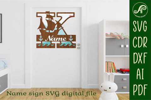 Nautical Monogram Letter K SVG Cut File Graphic SVG APInspireddesigns 