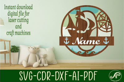 Nautical Monogram Letter O SVG Cut File Graphic SVG APInspireddesigns 
