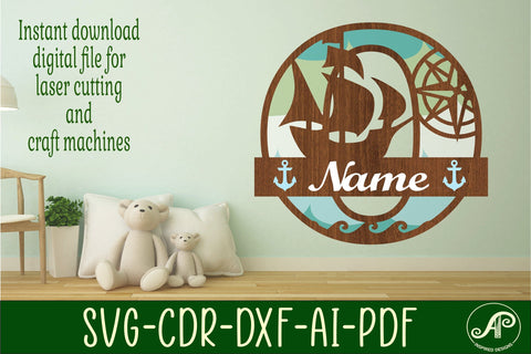 Nautical Monogram Letter O SVG Cut File Graphic SVG APInspireddesigns 