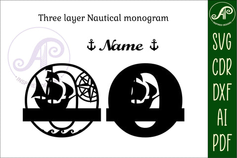 Nautical Monogram Letter O SVG Cut File Graphic SVG APInspireddesigns 