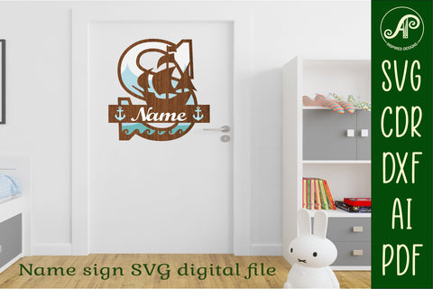 Nautical Monogram Letter S SVG Cut File Graphic SVG APInspireddesigns 