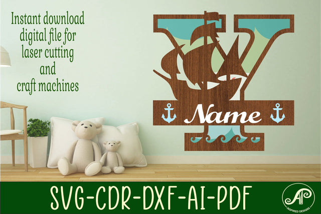 Nautical Monogram Letter Y SVG Cut File Graphic SVG APInspireddesigns 