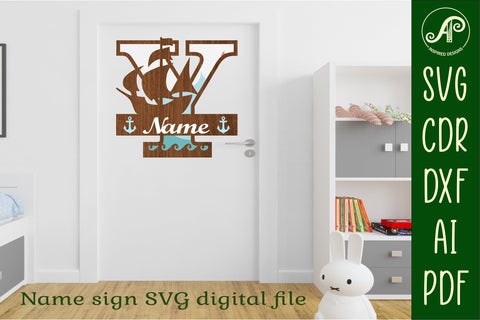 Nautical Monogram Letter Y SVG Cut File Graphic SVG APInspireddesigns 