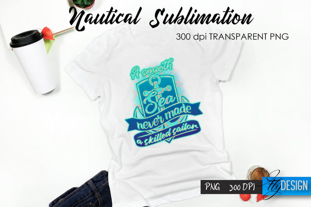 Nautical T-Shirt Sublimation. Summer T-Shirt Design v.1 Sublimation Fly Design 