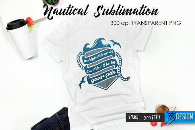 Nautical T-Shirt Sublimation. Summer T-Shirt Design v.12 Sublimation Fly Design 