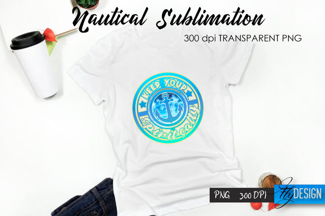 Nautical T-Shirt Sublimation. Summer T-Shirt Design v.15 Sublimation Fly Design 