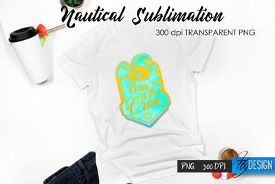 Nautical T-Shirt Sublimation. Summer T-Shirt Design v.21 Sublimation Fly Design 