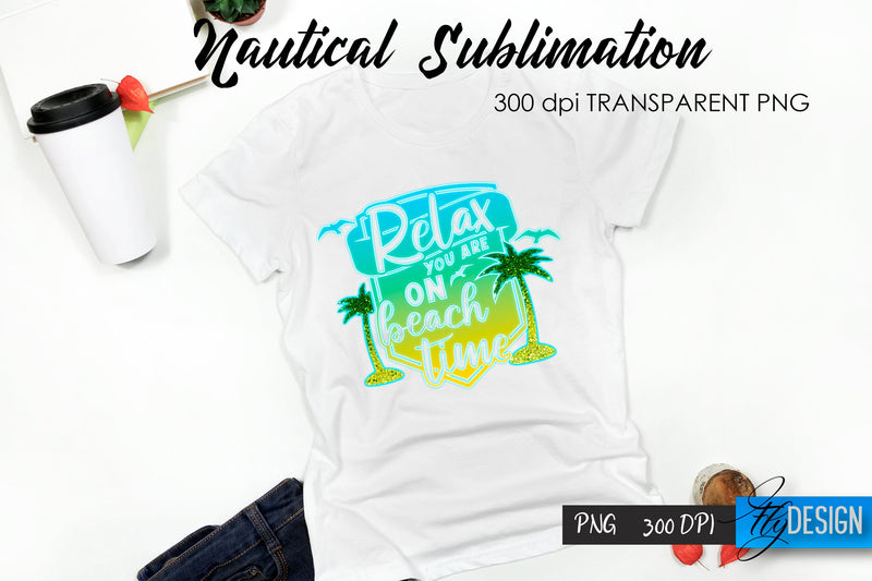 Nautical T-Shirt Sublimation. Summer T-Shirt Design v.25 Sublimation Fly Design 