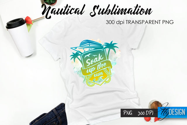 Nautical T-Shirt Sublimation. Summer T-Shirt Design v.30 Sublimation Fly Design 