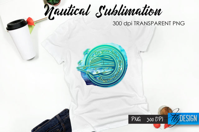 Nautical T-Shirt Sublimation. Summer T-Shirt Design v.4 Sublimation Fly Design 