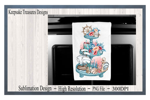 Nautical Tiered Tray, Summer Tiered Tray, Beach House Décor, Sublimation PNG, Digital Download, Seaside Ocean Clipart Sublimation Keepsake Treasures Designs LLC. 