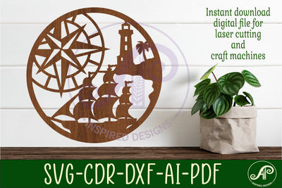 Nautical wall art sign, SVG file. vector SVG APInspireddesigns 