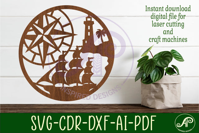 Nautical wall art sign, SVG file. vector SVG APInspireddesigns 