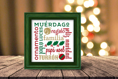 Navidad Cuadrado Christmas Subway Art SVG Designed by Geeks 