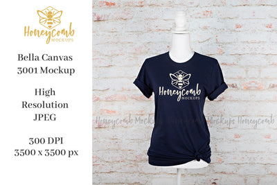 Navy Bella Canvas 3001 Mockup, Women's T-Shirt Mockup, Mannequin Mockup Mock Up Photo Honeycomb Mockups 