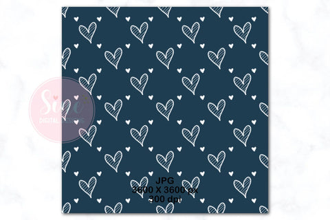 Navy Blue and White Valentines Digital Papers Backgrounds Set Digital Pattern SineDigitalDesign 