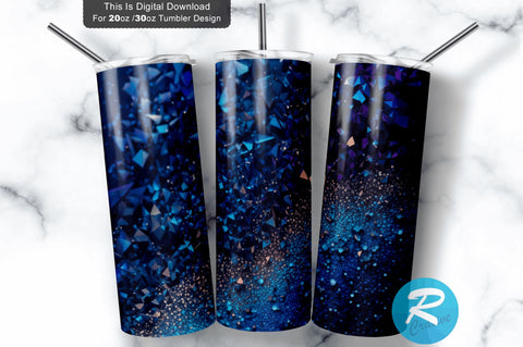 Navy Blue Glitter 20 oz / 30 oz Tumbler PNG Sublimation Regulrcrative 