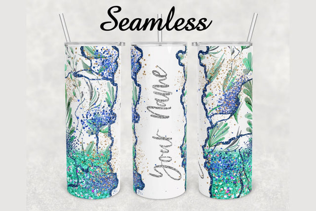 Navy Blue Glitter Marble Tumbler sublimation design 20 oz skinny tumbler wrap Sublimation BambinaCreations 