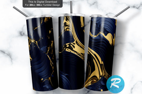 Navy Blue Gold 20 oz / 30 oz Tumbler PNG Sublimation Regulrcrative 