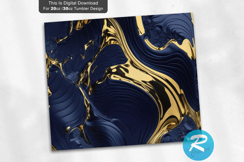 Navy Blue Gold 20 oz / 30 oz Tumbler PNG Sublimation Regulrcrative 