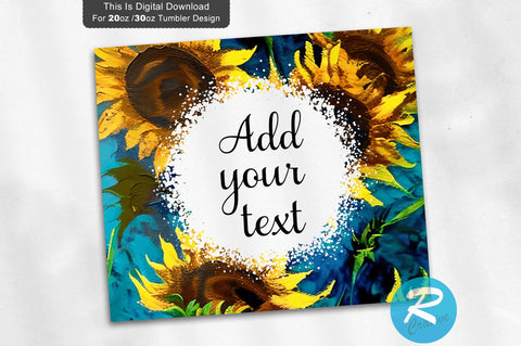 Navy Blue Sunflower 20 oz / 30 oz Tumbler PNG Sublimation Regulrcrative 