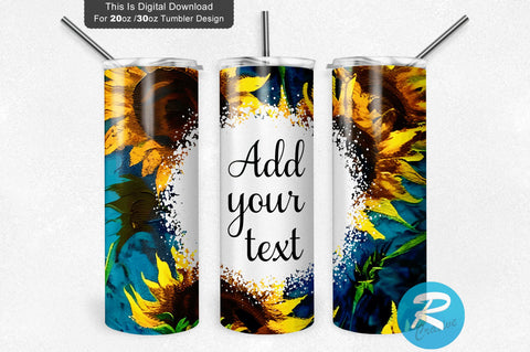 Navy Blue Sunflower 20 oz / 30 oz Tumbler PNG Sublimation Regulrcrative 