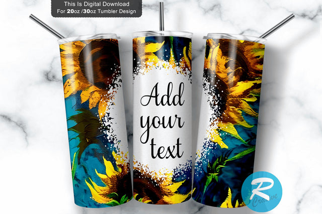 Navy Blue Sunflower 20 oz / 30 oz Tumbler PNG Sublimation Regulrcrative 