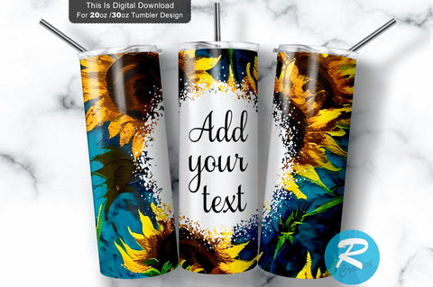 Navy Blue Sunflower 20 oz / 30 oz Tumbler PNG Sublimation Regulrcrative 
