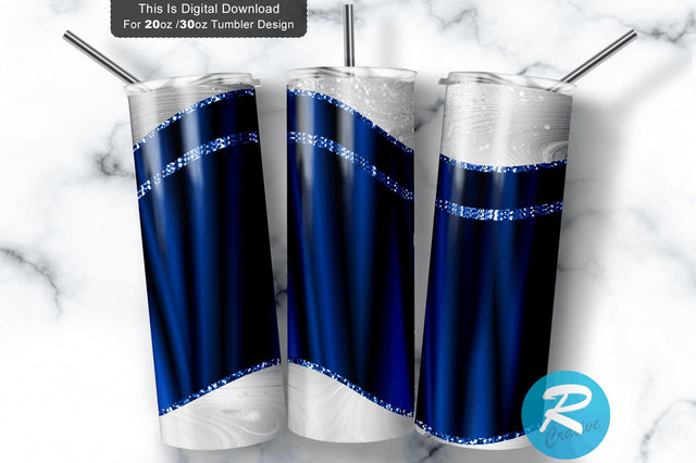 Navy Silver 20 oz / 30 oz Tumbler PNG Sublimation Regulrcrative 