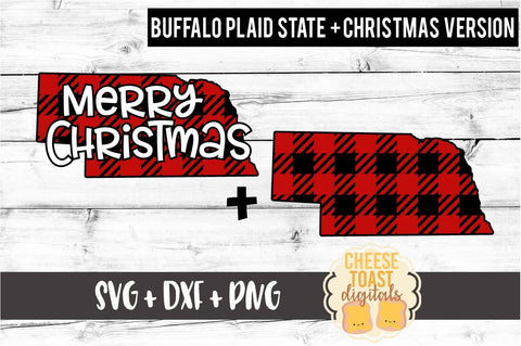 Nebraska - Buffalo Plaid State - SVG PNG DXF Cut Files SVG Cheese Toast Digitals 
