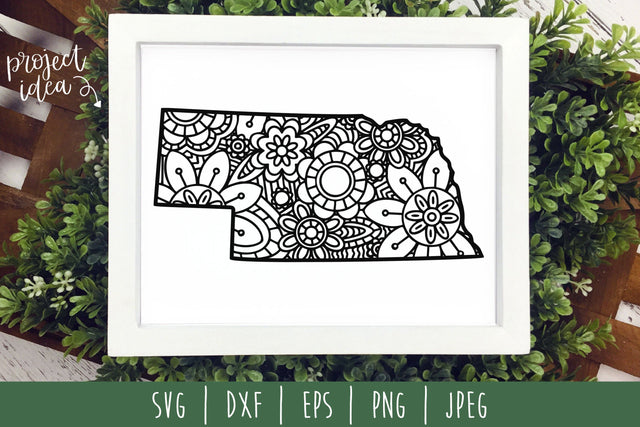 Nebraska Mandala Zentangle SVG SavoringSurprises 
