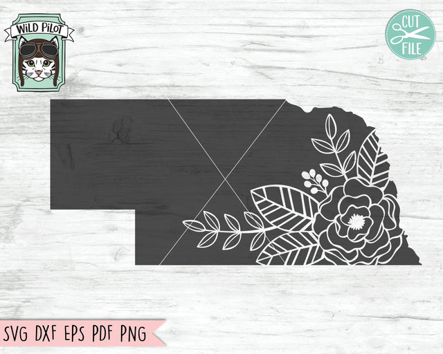 Nebraska State Floral Silhouette SVG Cut File SVG Wild Pilot 